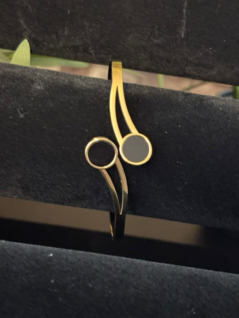 Jonc avec motif cercle noir